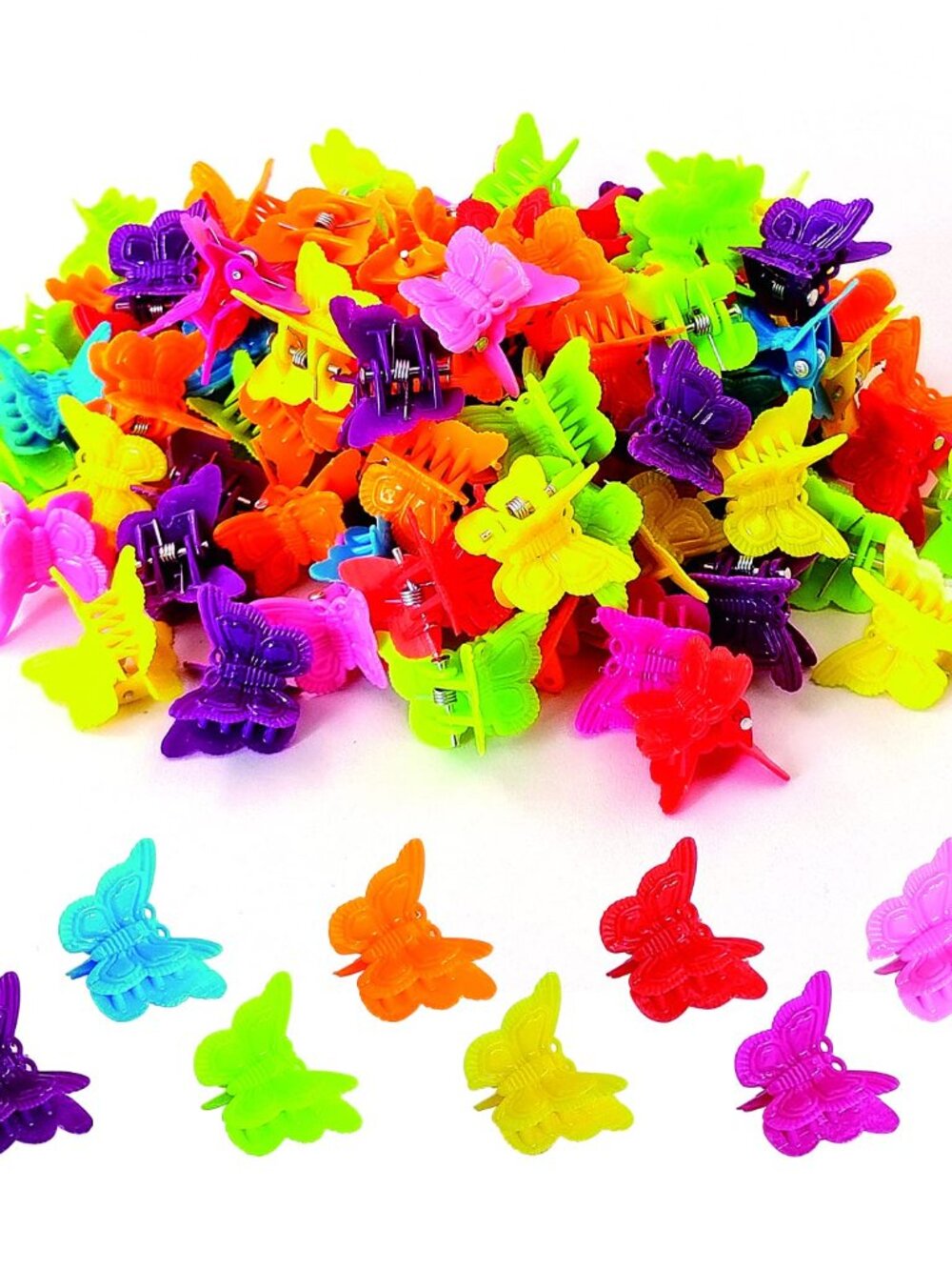 100 Pieces Assorted Color Butterfly Hair Clips, Beautiful Mini Butterfly Hair Cl